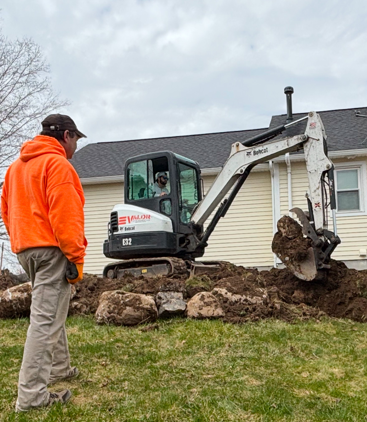 Billy Kittell, Founder & Owner, USMC Veteran, on-site supervising excavation work in Syracuse, NY